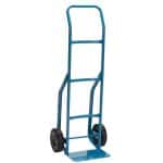 Blue pail hand truck on a white background.