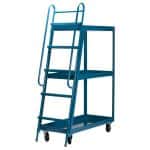 Stock picking ladder with 3 shelves.