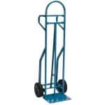 Blue liquor hand truck.