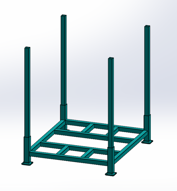 Blue bulk storage rack on a white background.