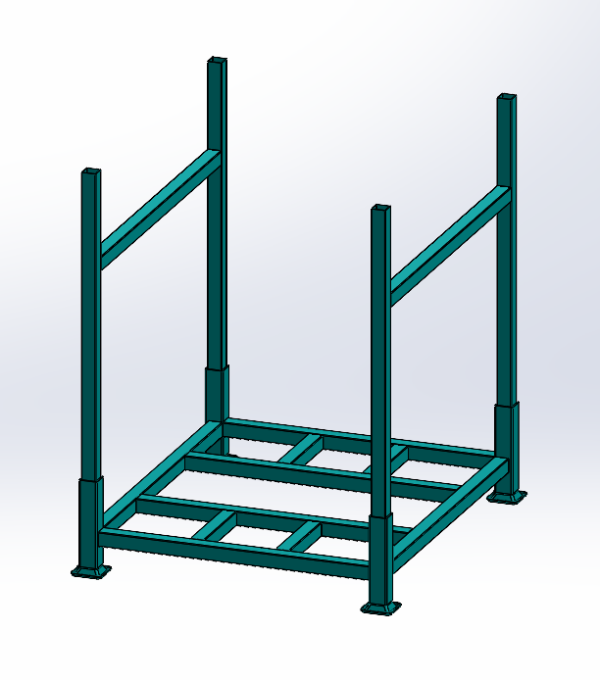 Blue bulk storage rack on a white background.