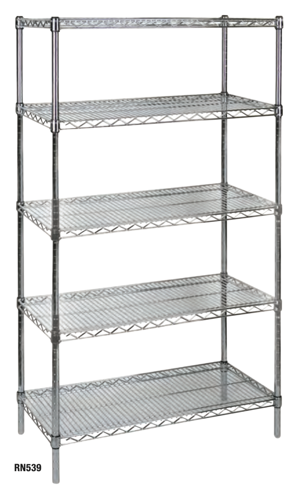 Chrome shelving unit